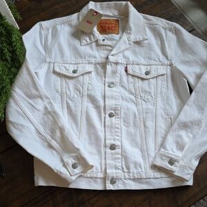 Levi's White Denim Shirt Jacket Men's